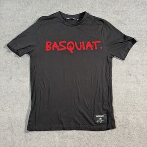 Sean John Basquiat Black Chenille Logo T-Shirt Men's Small Art Collab RN123475
